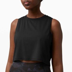 lululemon athletica Black Cropped Muscle Tank